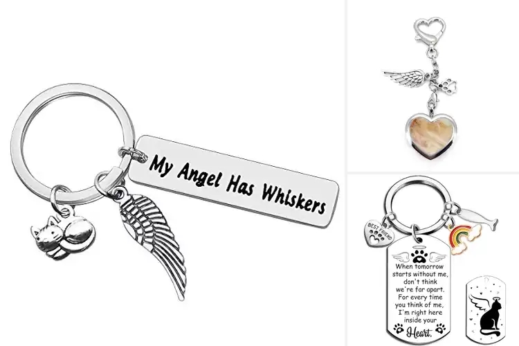 Detailed view of Best Cat Memorial Keychain For Loss Of Pet