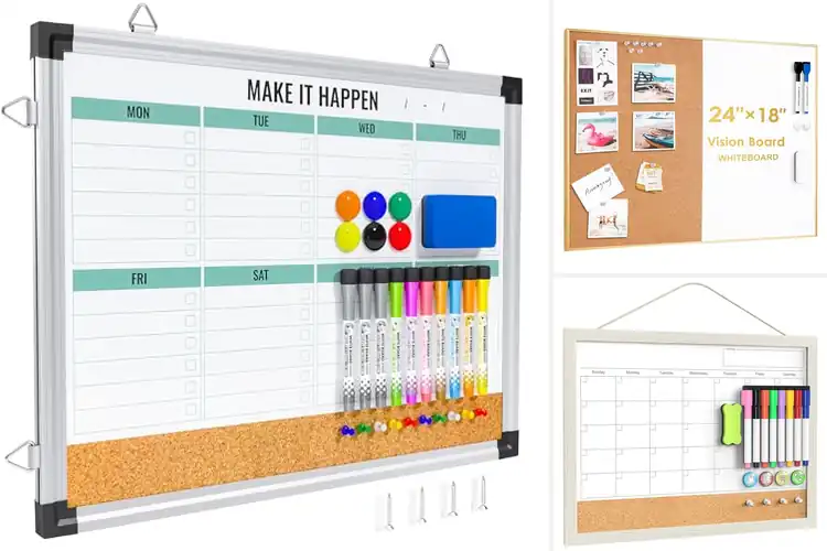 Detailed view of best combo dry erase boards for planning