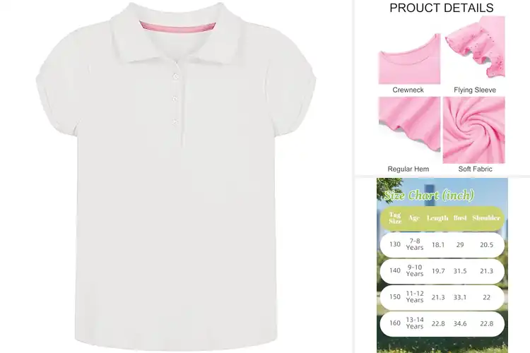 Detailed view of Best Girls’ School Tops: Top 10 Picks for Comfort & Style